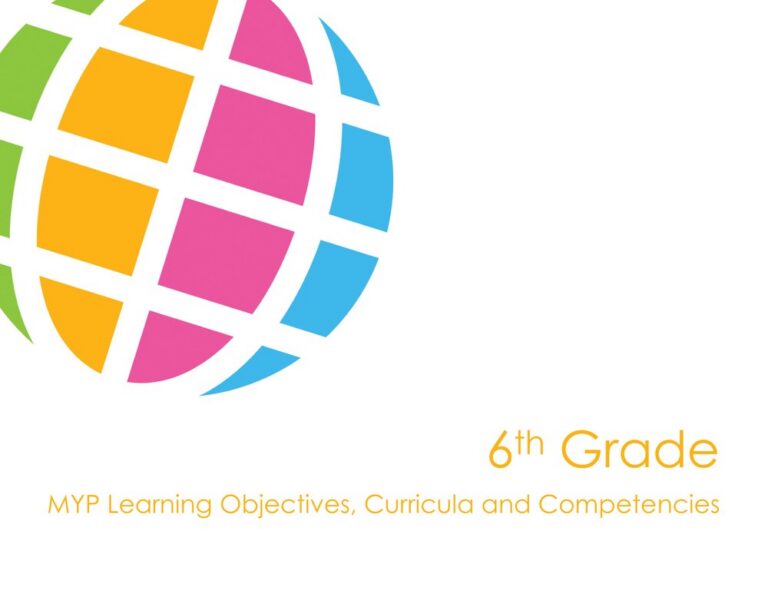First page of the sixth grade curriculum PDF